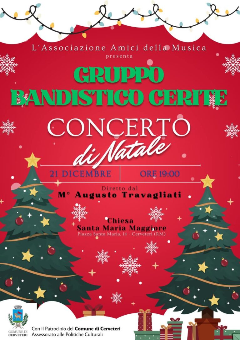 Domani il concerto di Natale             del Gruppo Bandistico Cerite