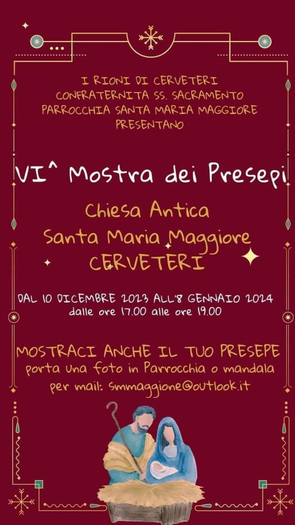 A Cerveteri arriva la VI Mostra dei Presepi